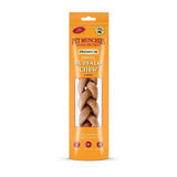 Pet munchies buffalo premium gourmet dental chew in large braided light brown buffalo chew for dogs