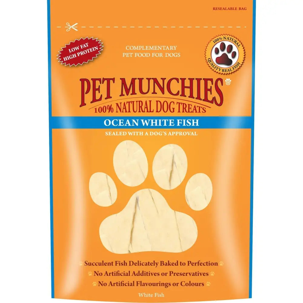 Pet Munchies Ocean White Fish 100 GM X 8 PACK Dog Treats Barnstaple Equestrian Supplies