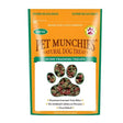 Orange and green packaged pet munchies training treat sushi with maroon and brown natural bite-sized dog snacks
