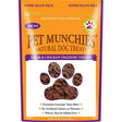 Orange and purple packaged pet munchies training treats liver and chicken breast flavor with paw-shaped window