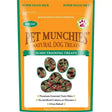 Orange and green bag of pet munchies training treats sushi with sushi-shaped red and brown natural dog treats