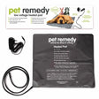 Black rectangular pet remedy heated pet pad with white text and gray gradient background for optimum comfort