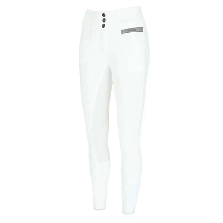 Pikeur Candela Full Grip Seat High Waisted Breeches - White German 32/ Ladies 4 Riding Breeches Barnstaple Equestrian Supplies