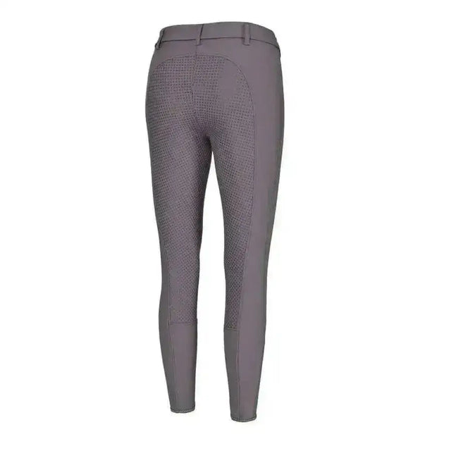 Gray pikeur lucinda grip s7 full seat ladies breeches with breathable textured fabric and reinforced stitching for durability