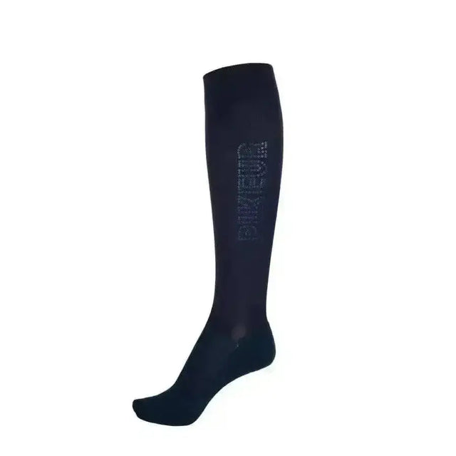 Black pikeur socks knee with subtle primeur logo and sequins riding socks knee length for riding use