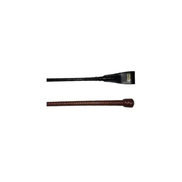 Plaited Riding Whip Leather Knob and Shank with Leather Flapper Brown Whips & Canes Barnstaple Equestrian Supplies