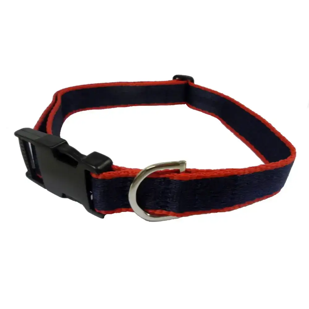 Plastic Buckle Quick Release Webbing Dog Collar Black Small 