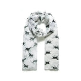 Platinum Blaze Printed Horse Scarf White Headwear & Neckwear