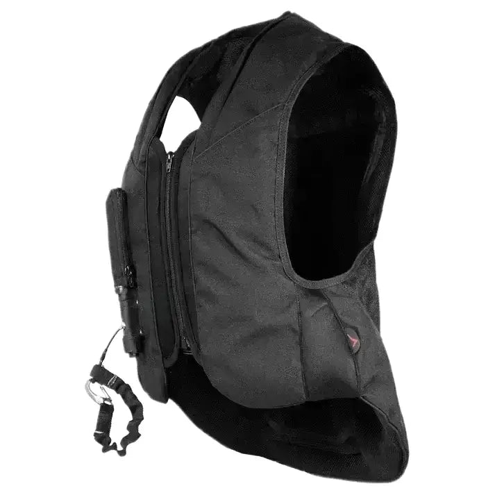 Black fabric point two hunter backpack with multiple zippered compartments and adjustable straps for pro air use