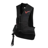 Black neoprene proair air vest with red logo and adjustable straps body protector for kids by point two proair