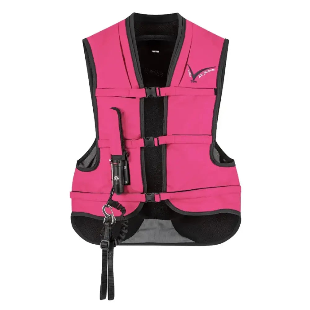 Point two proair fuschia pink equestrian air vest with adjustable straps side pockets and built-in whistle for comfortable fit