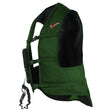 Green and black point two proair equestrian air vest with adjustable straps and red logo for a comfortable fit