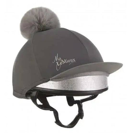Pom Hat Silk Slate Grey LeMieux Hat Silks Barnstaple Equestrian Supplies