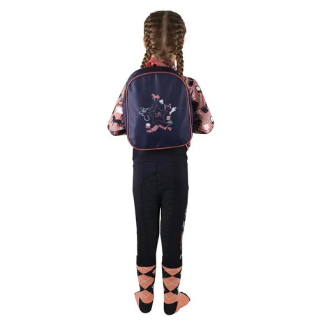 Navy blue pony passion complete grooming kit rucksack with pink trim and star-shaped horse design by little rider