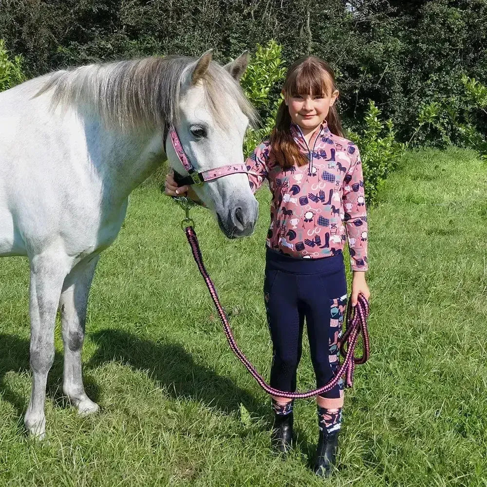 Pony Passion Head Collar & Lead Rope Set by Little Rider Navy/Blush Small Pony Headcollar Sets