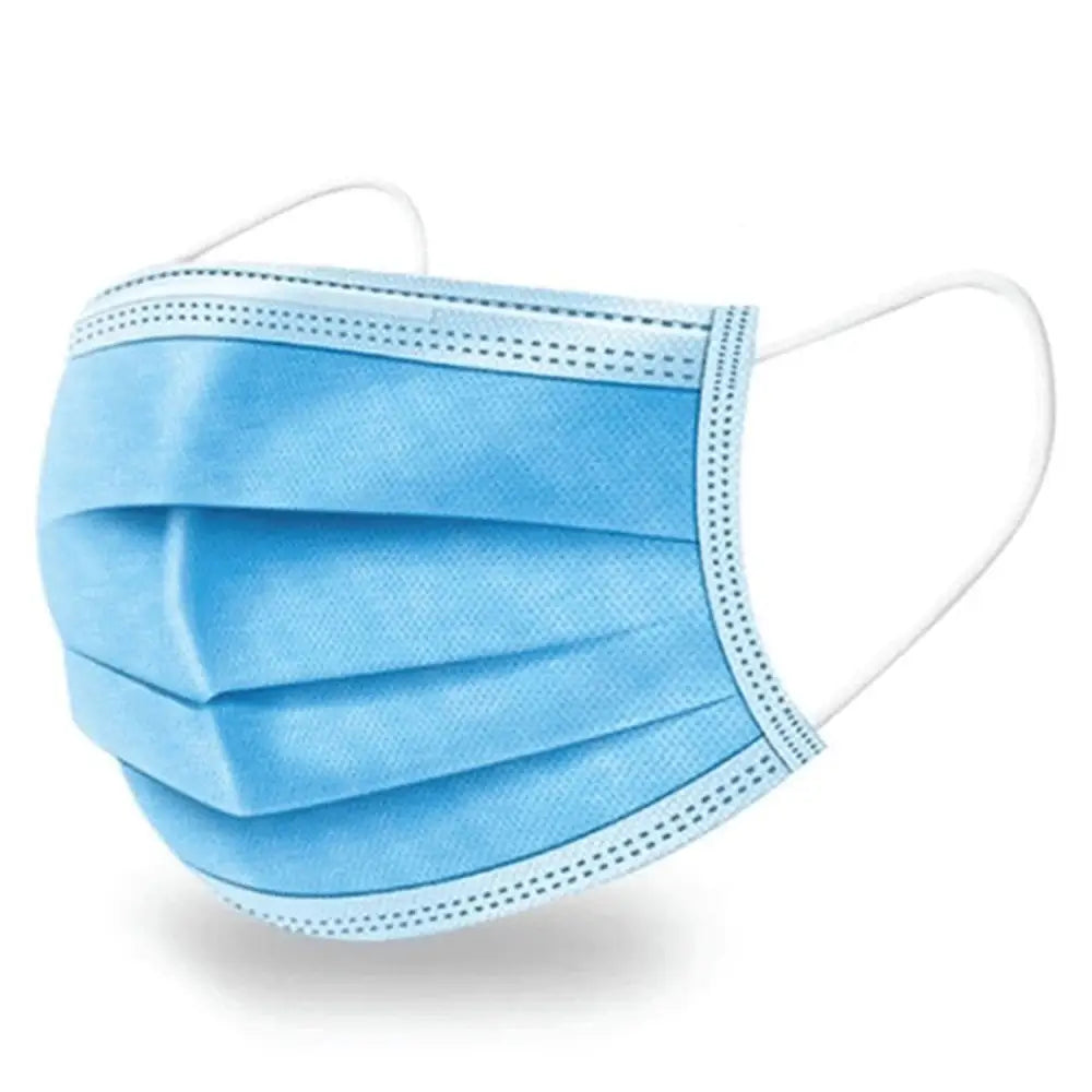 Light blue ppe mask 3 layers made of high quality soft flexible materials ideal for ultra-lightweight disposable face use
