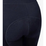 Black premier equine alexa ladies riding tights with textured perforated padding panel for comfort and four-way stretch