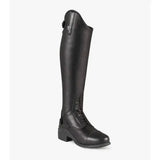Black leather premier equine vallardi ladies leather field tall riding boot with sleek polished finish and classic lace-up design