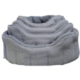 Premium Orkney Tweed Fleece Lined Bolster Beds Gray Intermediate Dog Beds