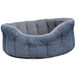 Premium Orkney Tweed Fleece Lined Bolster Beds Gray Intermediate Dog Beds