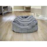 Premium Orkney Tweed Fleece Lined Bolster Beds Gray Intermediate Dog Beds
