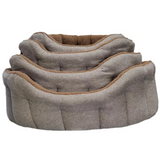 Premium Orkney Tweed Fleece Lined Bolster Beds Gray Intermediate Dog Beds
