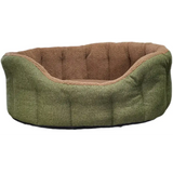 Premium Orkney Tweed Fleece Lined Bolster Beds Gray Intermediate Dog Beds