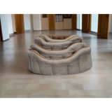 Premium Orkney Tweed Fleece Lined Bolster Beds Gray Intermediate Dog Beds
