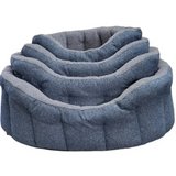 Premium Orkney Tweed Fleece Lined Bolster Beds Gray Intermediate Dog Beds