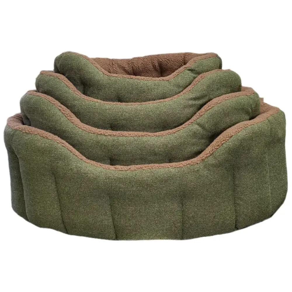 Premium Orkney Tweed Fleece Lined Bolster Beds Gray Intermediate Dog Beds