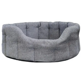 Premium Orkney Tweed Oval Beds Blue Intermediate Dog Beds