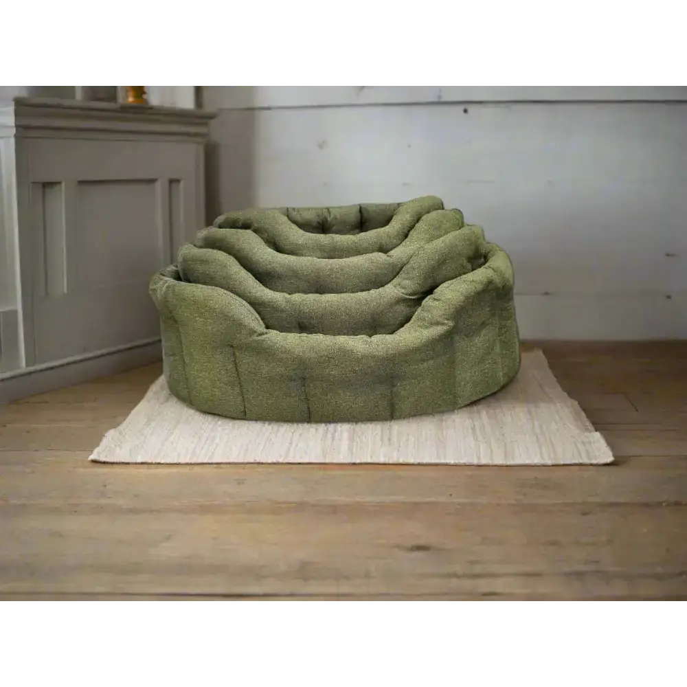Premium Orkney Tweed Oval Beds Blue Intermediate Dog Beds