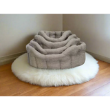 Premium Orkney Tweed Oval Beds Blue Intermediate Dog Beds