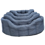 Premium Orkney Tweed Oval Beds Blue Intermediate Dog Beds