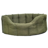 Premium Orkney Tweed Oval Beds Blue Intermediate Dog Beds