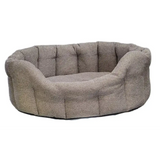 Premium Orkney Tweed Oval Beds Blue Intermediate Dog Beds