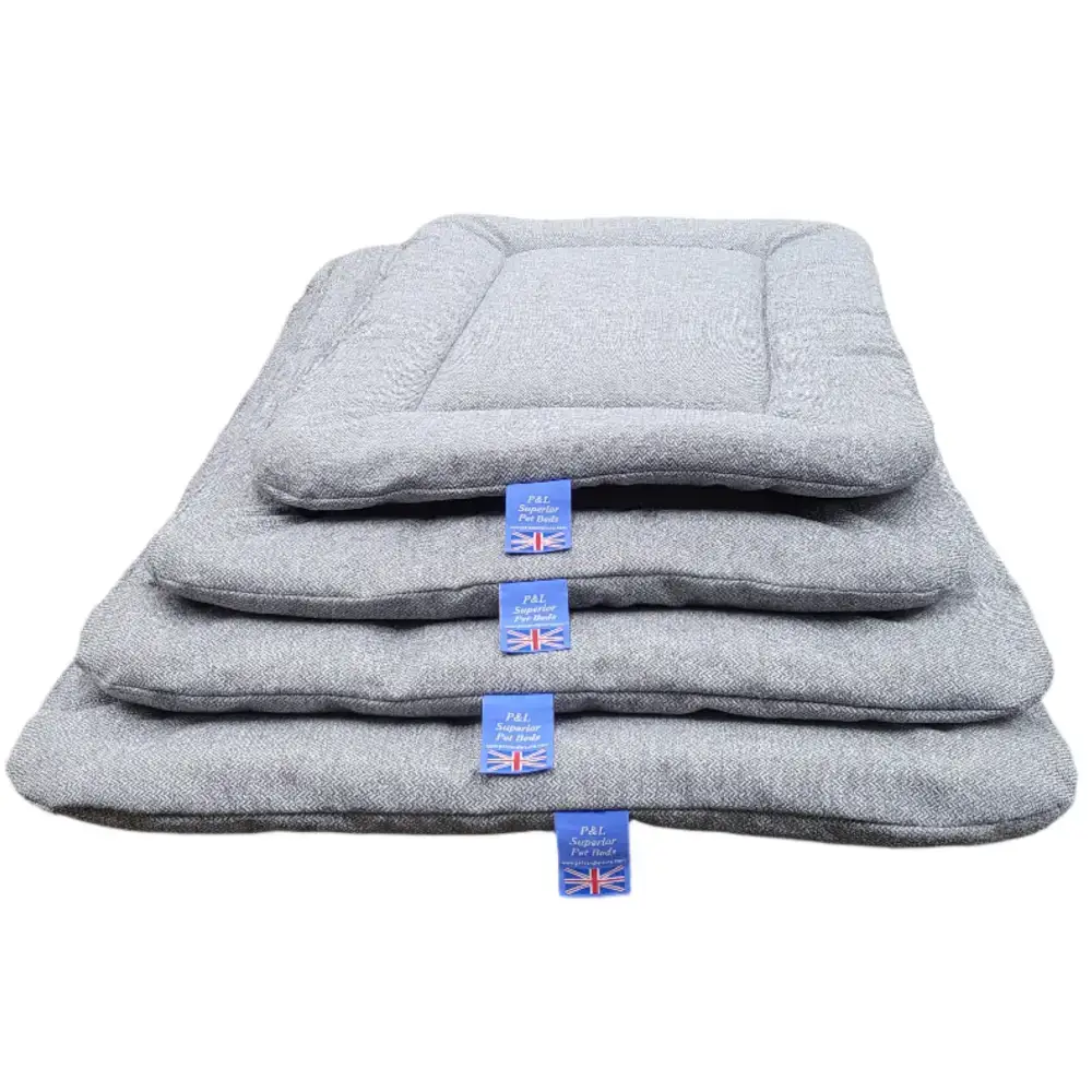 Premium Orkney Tweed Rectangular Pads By P&L Country Dog Beds Blue Medium Dog Beds