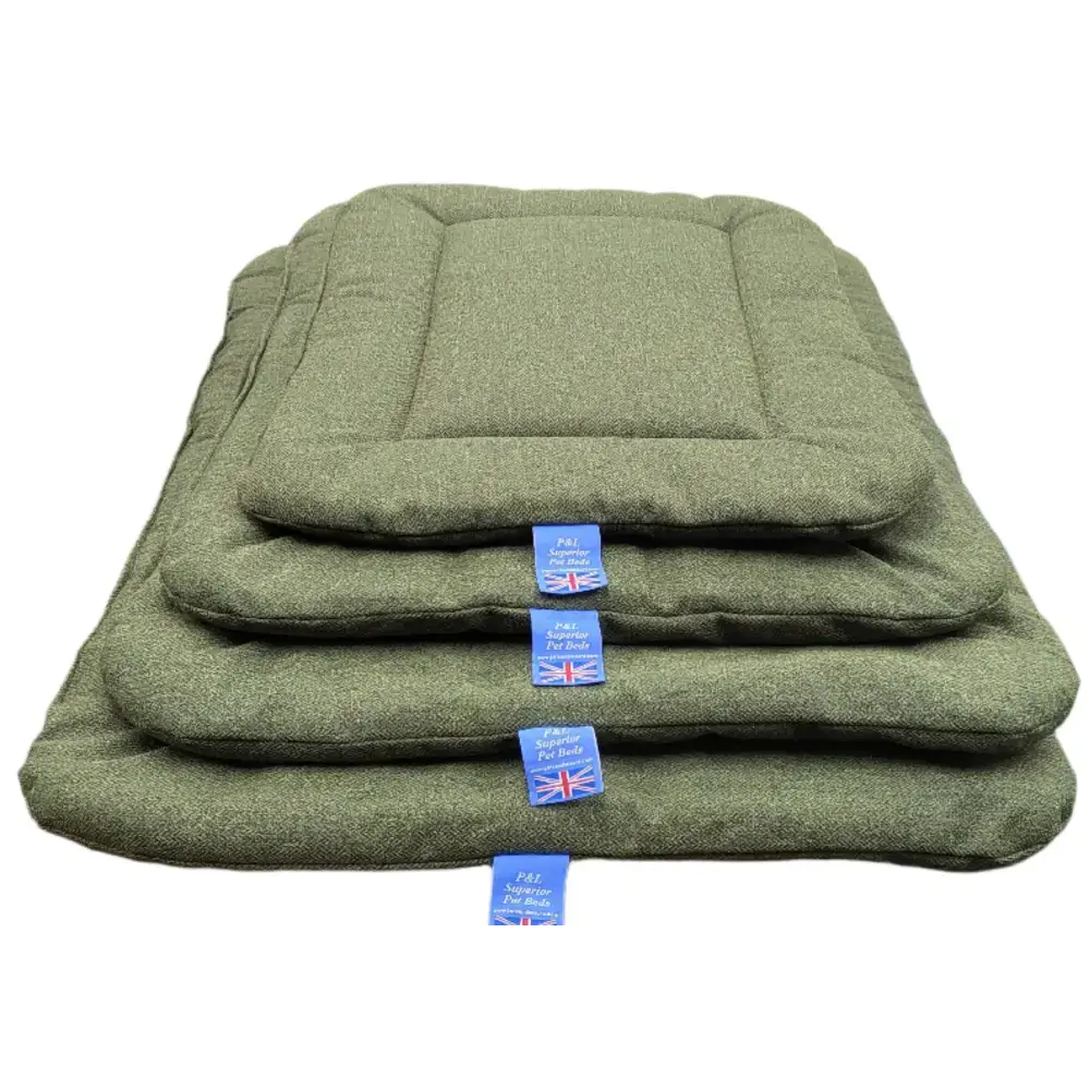 Premium Orkney Tweed Rectangular Pads By P&L Country Dog Beds Blue Medium Dog Beds