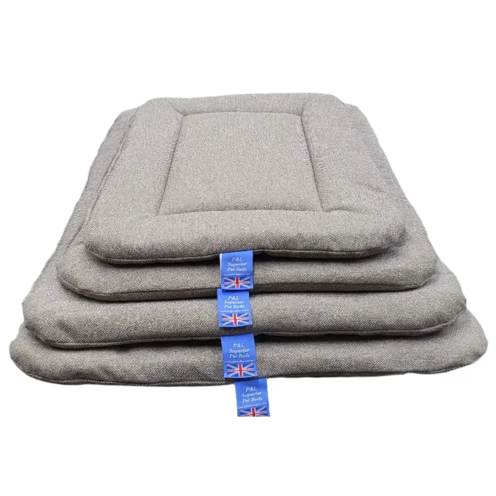 Premium Orkney Tweed Rectangular Pads By P&L Country Dog Beds Blue Medium Dog Beds