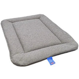 Gray textured cushioned premium orkney tweed rectangular pet bed with raised border from p and l country dog beds