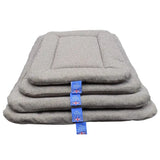 Stacked premium orkney tweed rectangular gray textured pet bed pads with blue p and l country dog beds tags