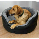 Premium Oval Bolster Style Heavy Duty Fleece Lined Machine Washable Dog Bed