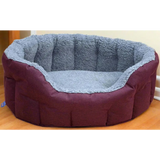 Premium Oval Bolster Style Heavy Duty Fleece Lined Machine Washable Dog Bed