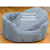 Premium Oval Bolster Style Heavy Duty Fleece Lined Machine Washable Dog Bed Intermediate L51cm X W41cm X H20cm Green with Mushroom Fleece Lining Dog Beds