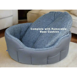 Premium Oval Bolster Style Heavy Duty Fleece Lined Machine Washable Dog Bed Intermediate L51cm X W41cm X H20cm Green with Mushroom Fleece Lining Dog Beds