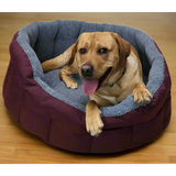Premium Oval Bolster Style Heavy Duty Fleece Lined Machine Washable Dog Bed