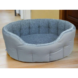 Premium Oval Bolster Style Heavy Duty Fleece Lined Machine Washable Dog Bed