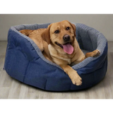 Premium Oval Bolster Style Heavy Duty Fleece Lined Machine Washable Dog Bed