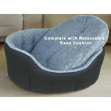 Premium Oval Bolster Style Heavy Duty Fleece Lined Machine Washable Dog Bed
