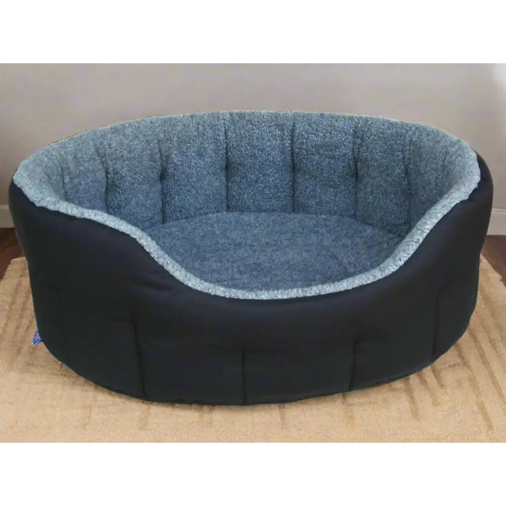 Premium Oval Bolster Style Heavy Duty Fleece Lined Machine Washable Dog Bed